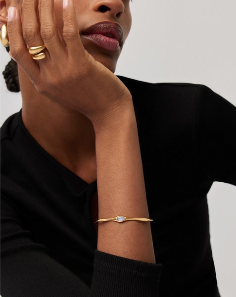 The MISSOMA Magma Gemstone Cuff Bracelet in Gold available at The New Trend. 