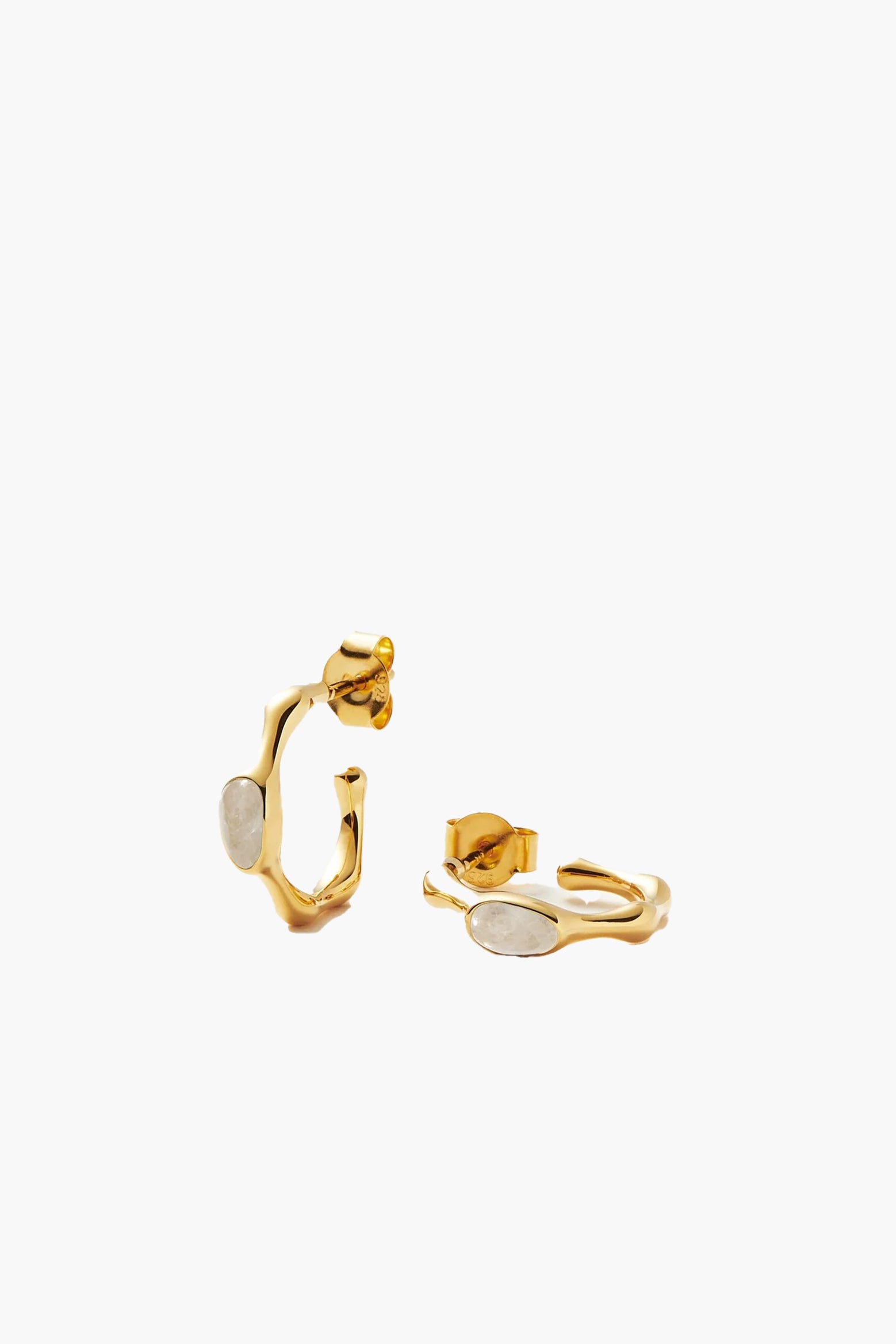 The MISSOMA Magma Gemstone Small Hoop Earrings in Gold available at The New Trend.