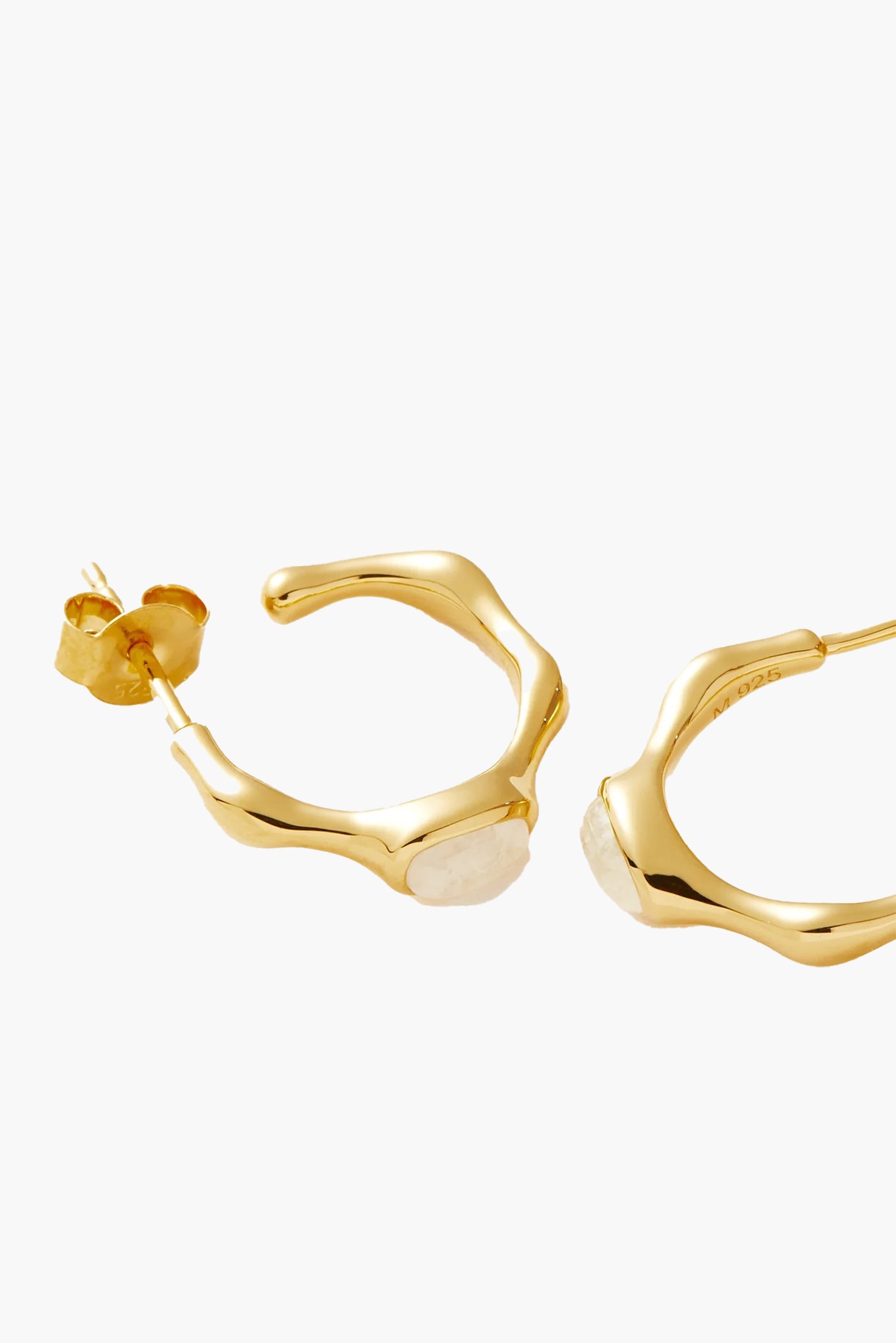 The MISSOMA Magma Gemstone Small Hoop Earrings in Gold available at The New Trend.