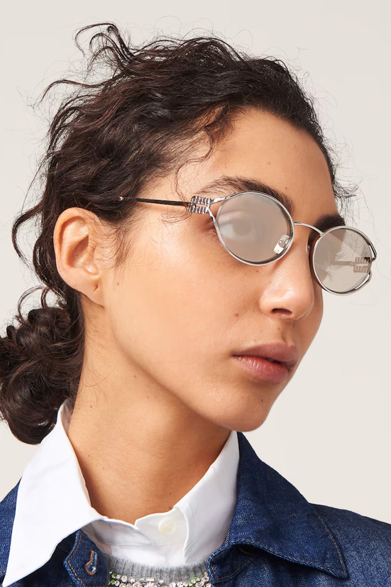 Miu Miu Logo Metal Oval Sunglasses The New Trend