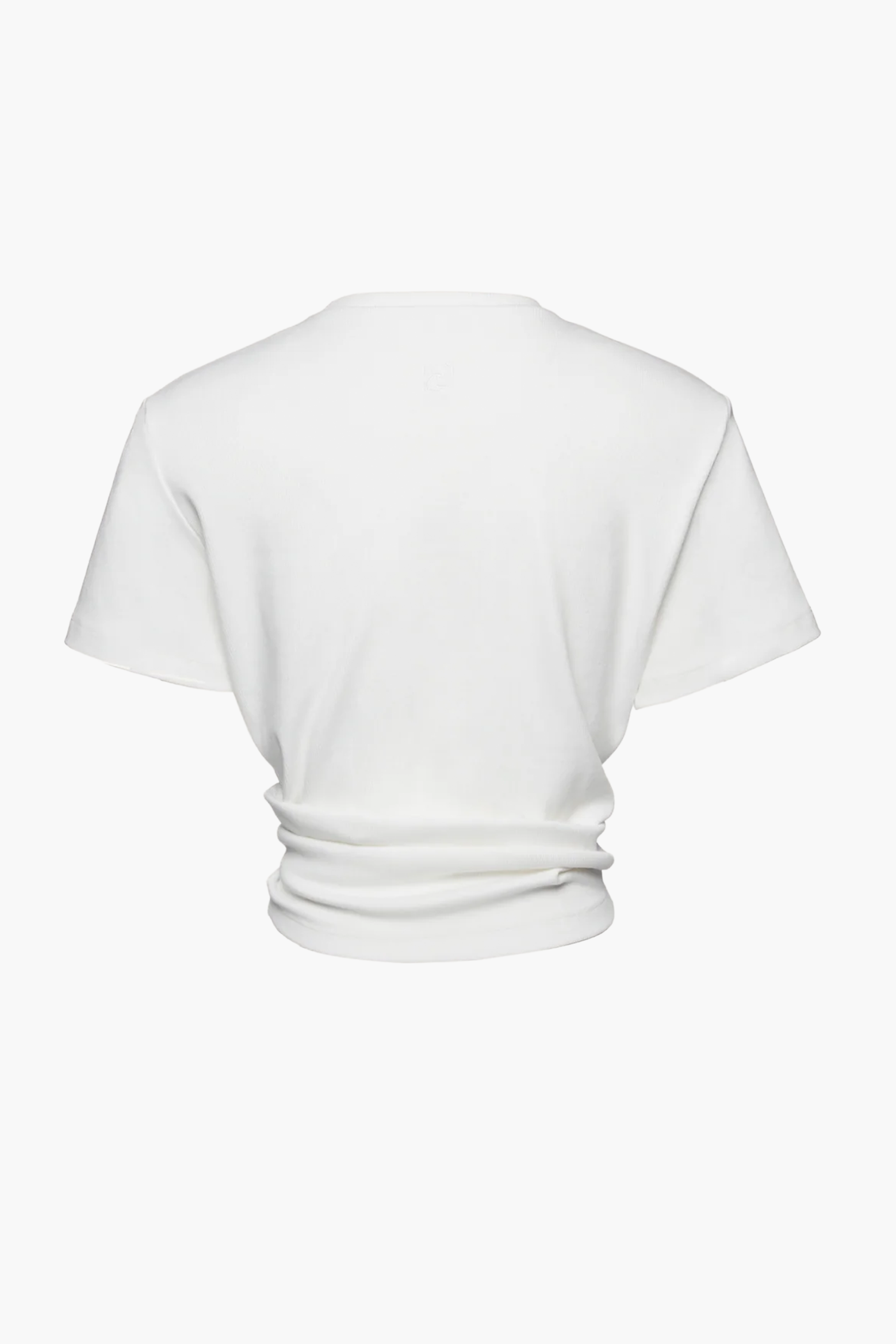 MAGDA BUTRYM KNOTTED RIBBED T-SHIRT IN WHITE | THE NEW TREND