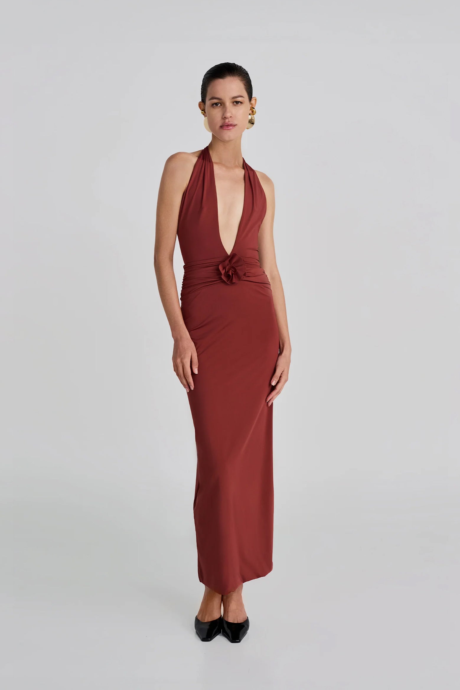 MAYGEL CORONEL Lirio Dress in Chestnut available at The New Trend Australia