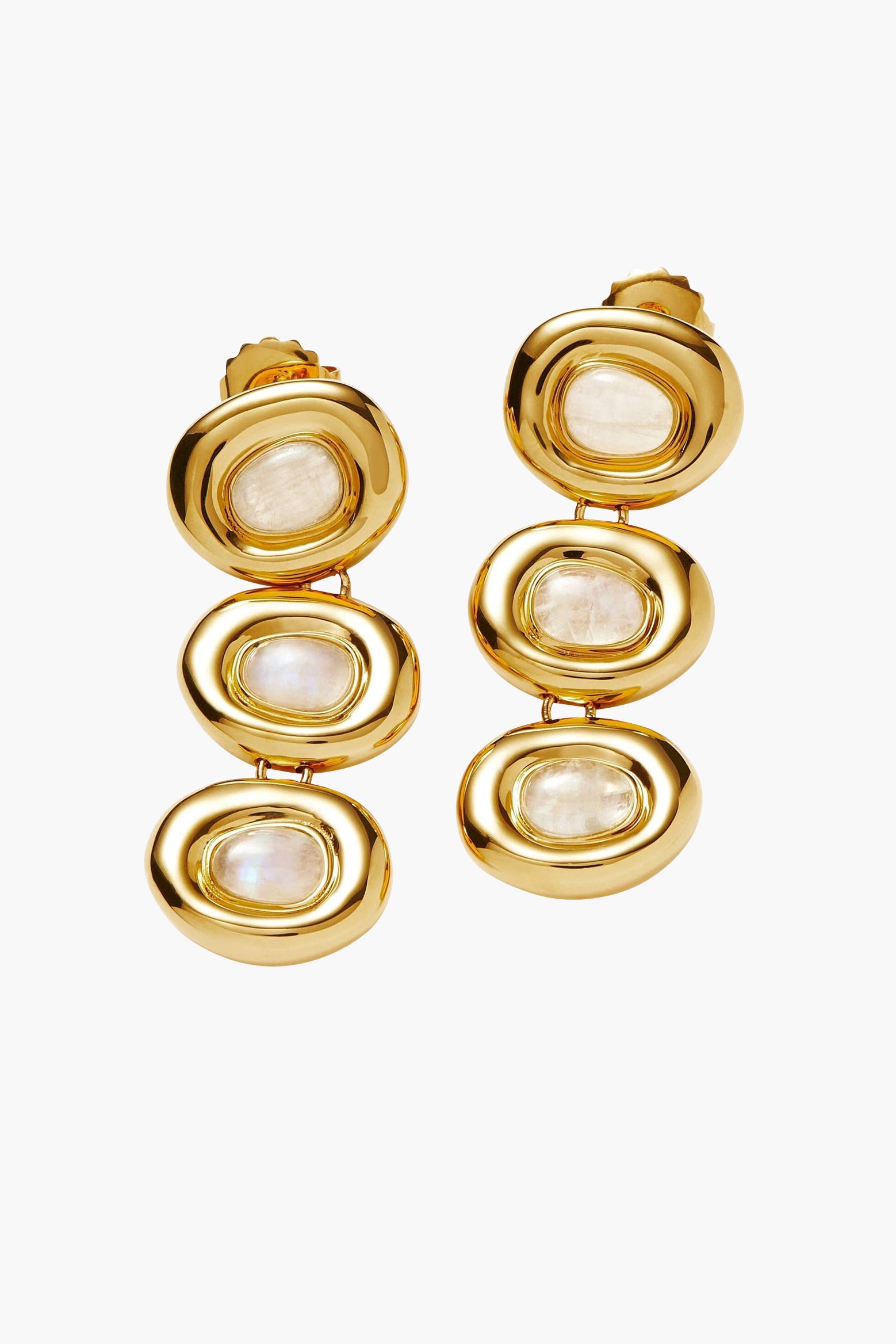 Missoma Doughnut Long Drop Hoops in Gold. Shop Missoma at The New Trend. Free Shipping over $300 AUD.
