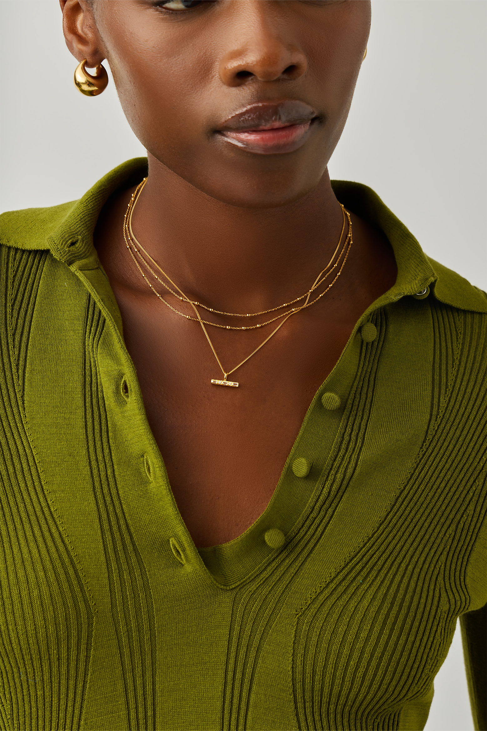 MISSOMA LUCY WILLIAMS T-BAR STONE PENDANT NECKLACE IN GOLD | THE NEW TREND