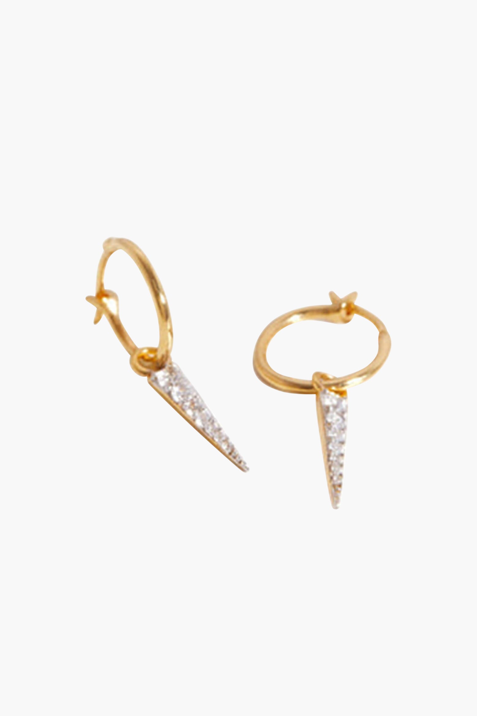 Missoma Mini Pave Spike Charm Hoops in Gold. Shop Missoma at The New Trend. Free Shipping over $300 AUD.