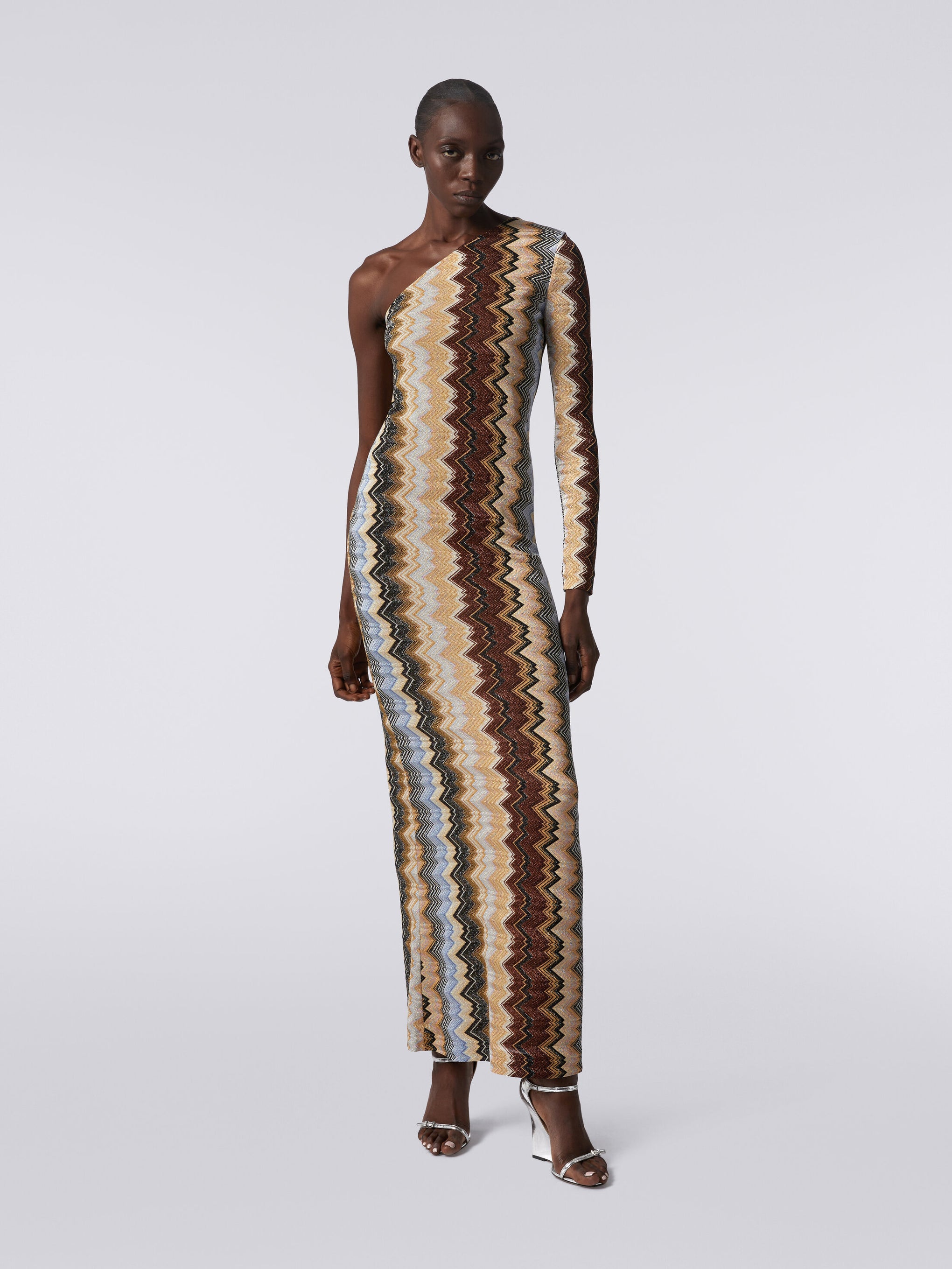 Missoni Long Dress in Irregular Brown Multicolour available at The New Trend Australia.
