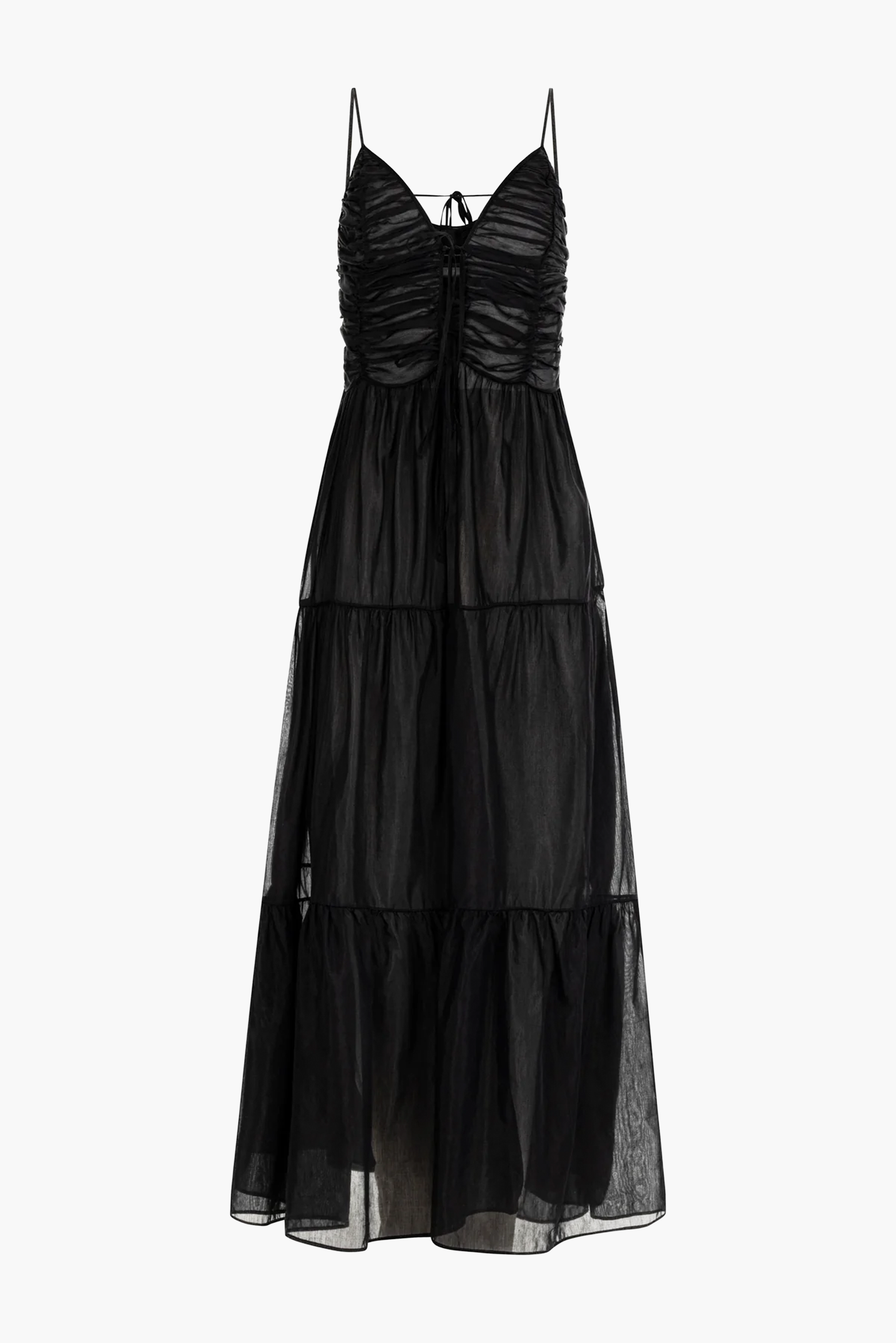 MORE NOIR MAEVE OPEN FRONT MAXI DRESS IN BLACK | THE NEW TREND