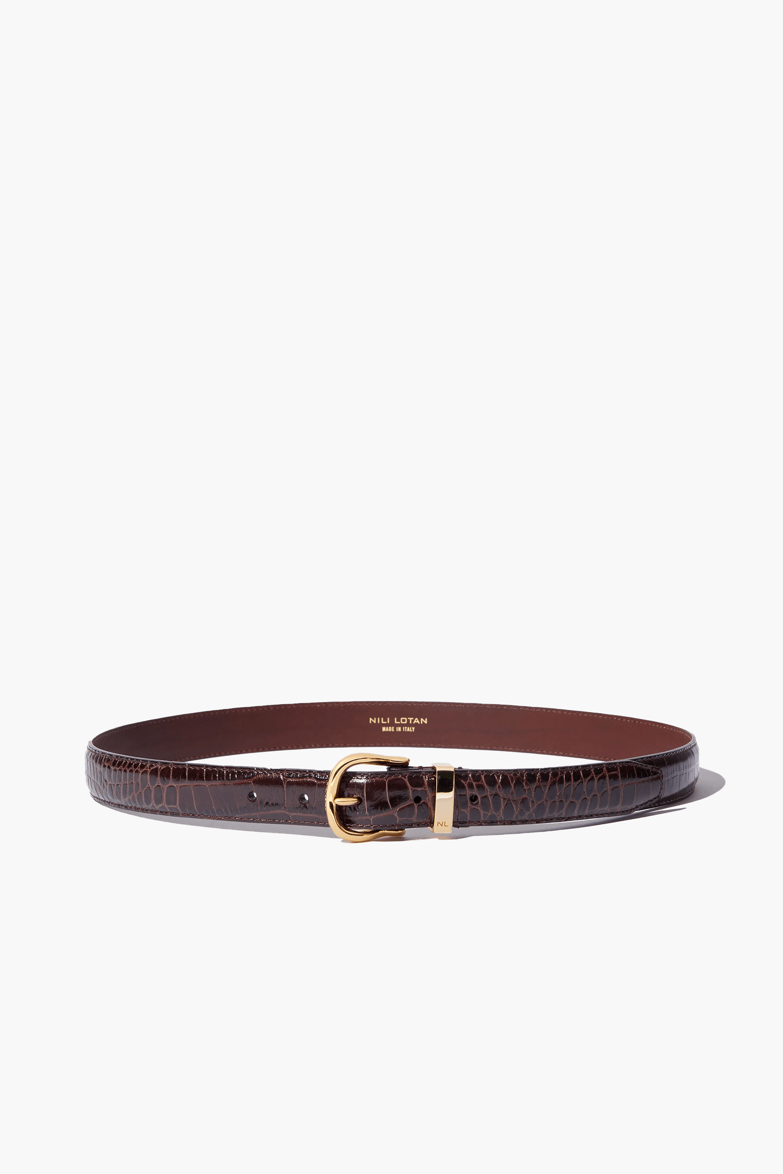 NILI LOTAN LOUISE BELT DARK CROC | THE NEW TREND