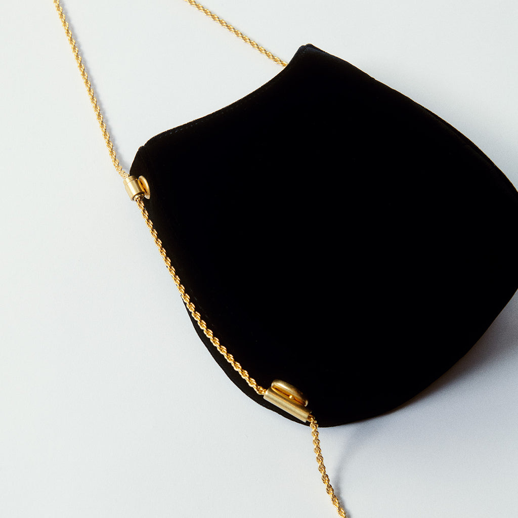 The Neous Corvus Velvet Hand Bag in Black available at The New Trend Australia