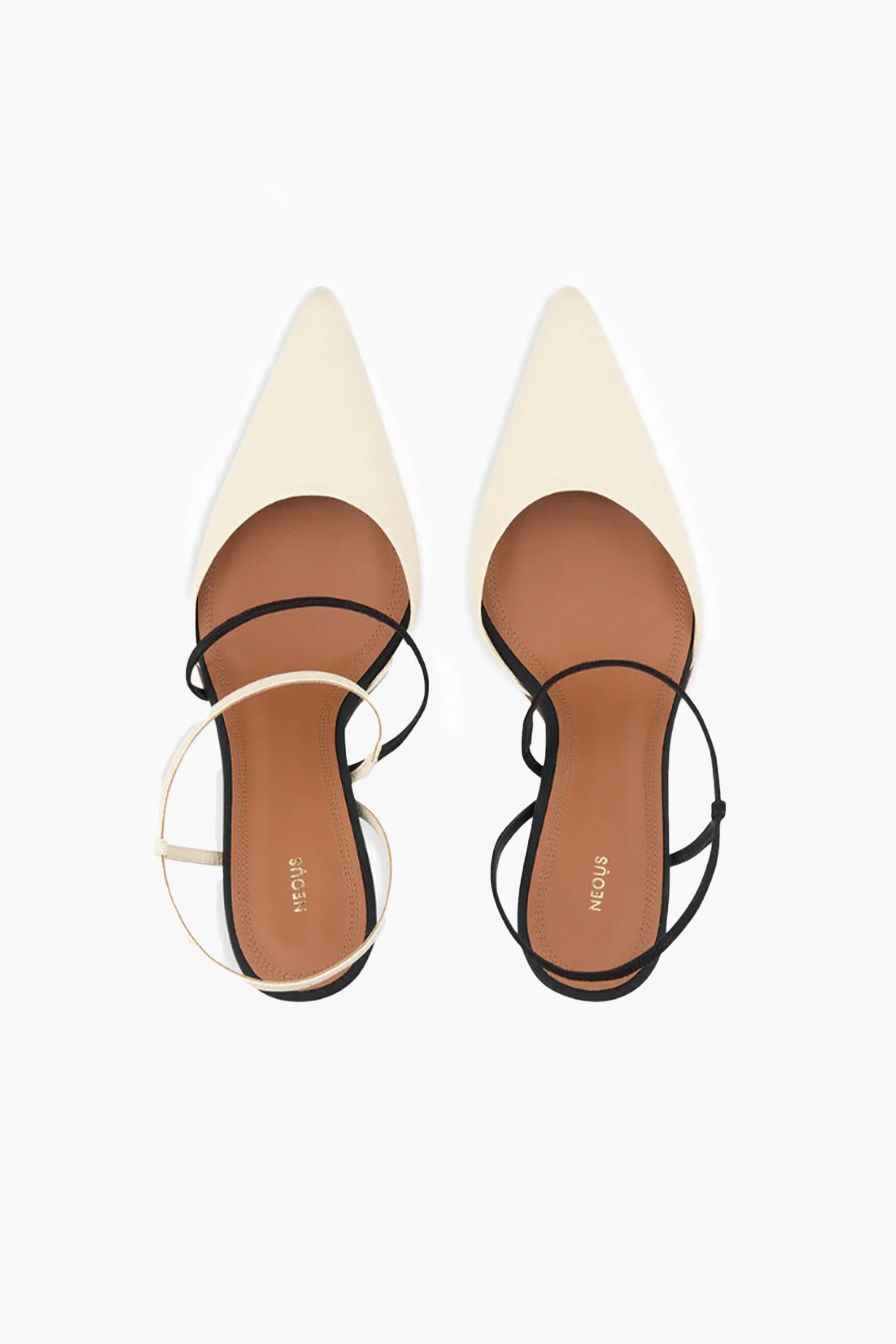 The Neous Tangra Leather Suede Slingback in Cream and Black available at The New Trend Australia