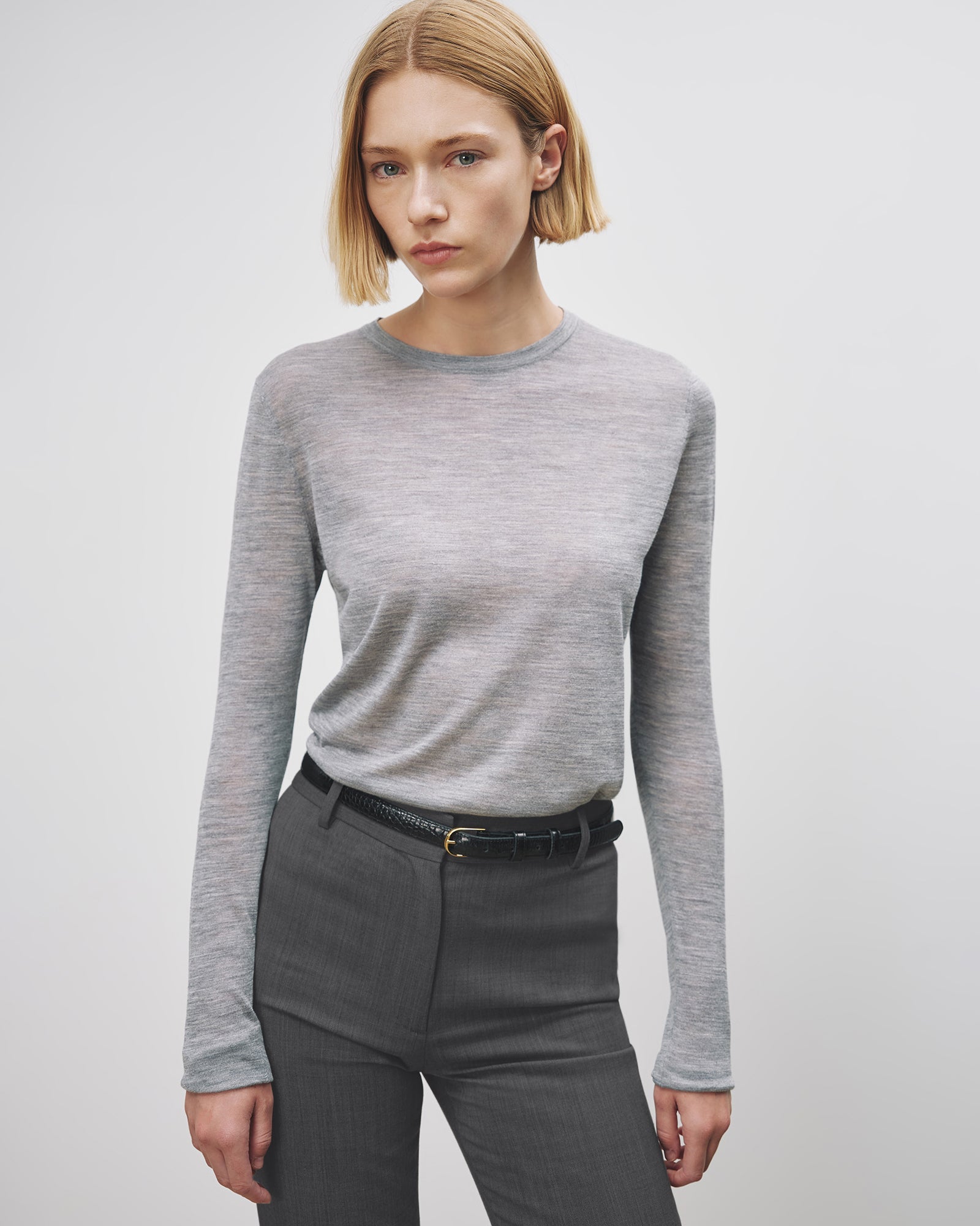 NILI LOTAN Candice Sweater in Grey Melange The New Trend