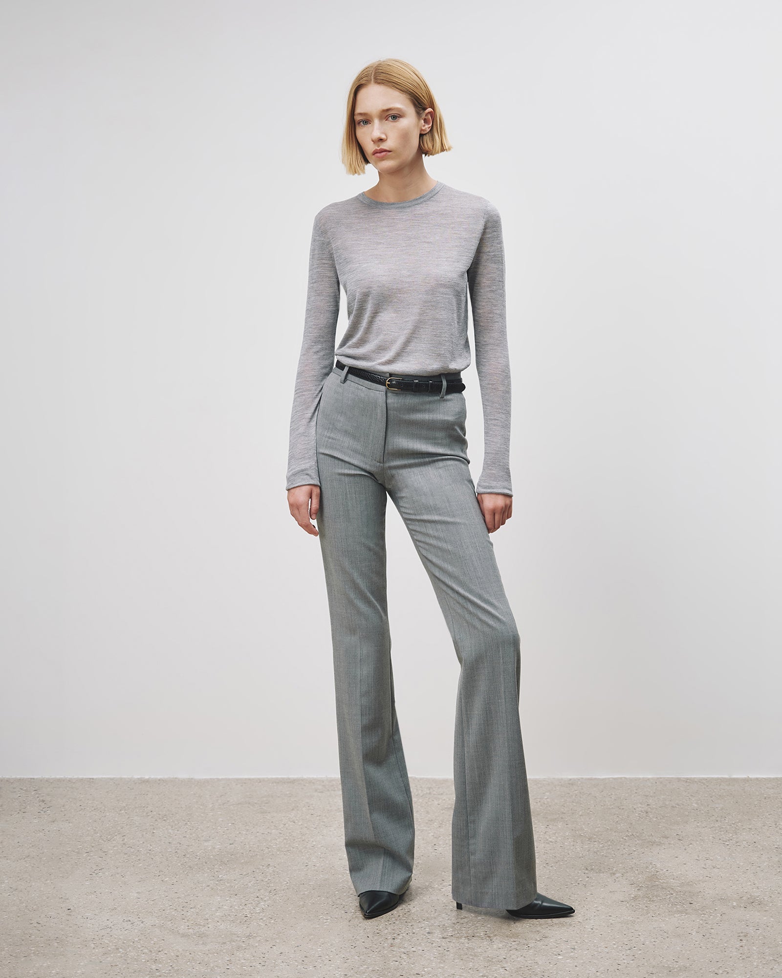 NILI LOTAN Candice Sweater in Grey Melange The New Trend