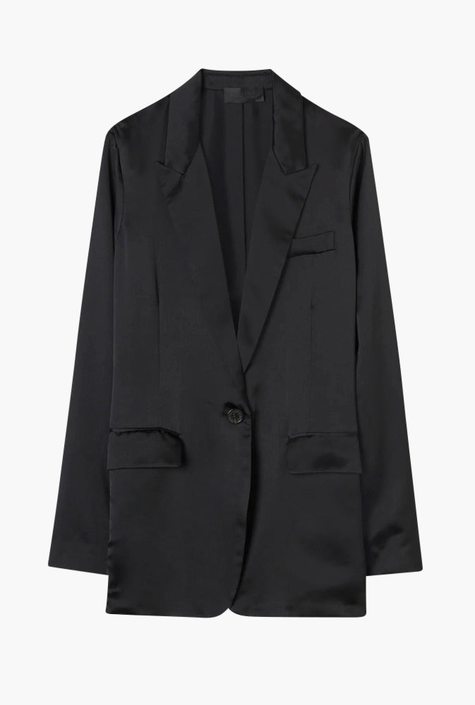 NILI LOTAN Eveline SIlk Jacket in Black | TNT The New Trend