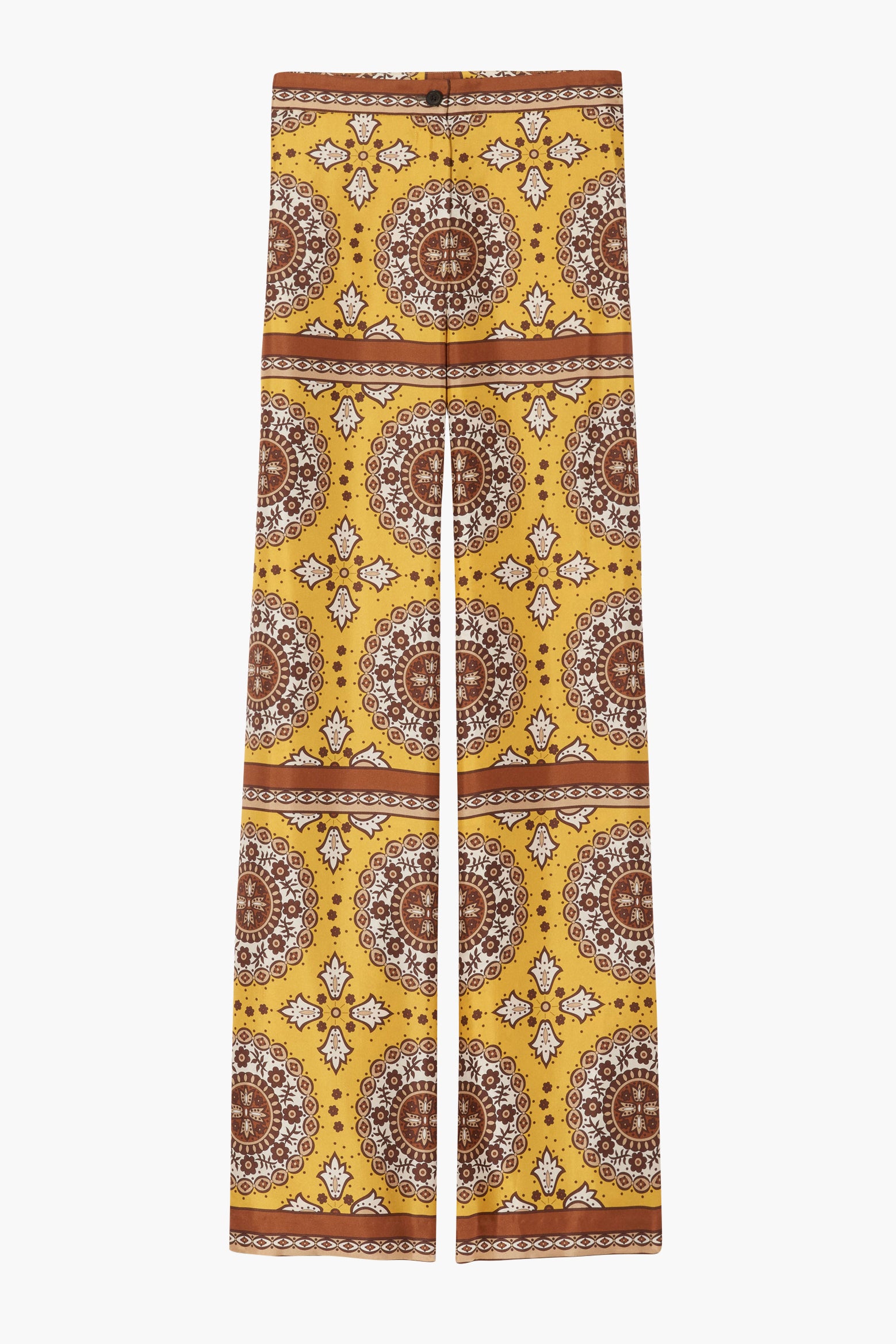 Nili Lotan Germain Silk Pant in Scarf Print Yellow available at TNT The New Trend Australia.