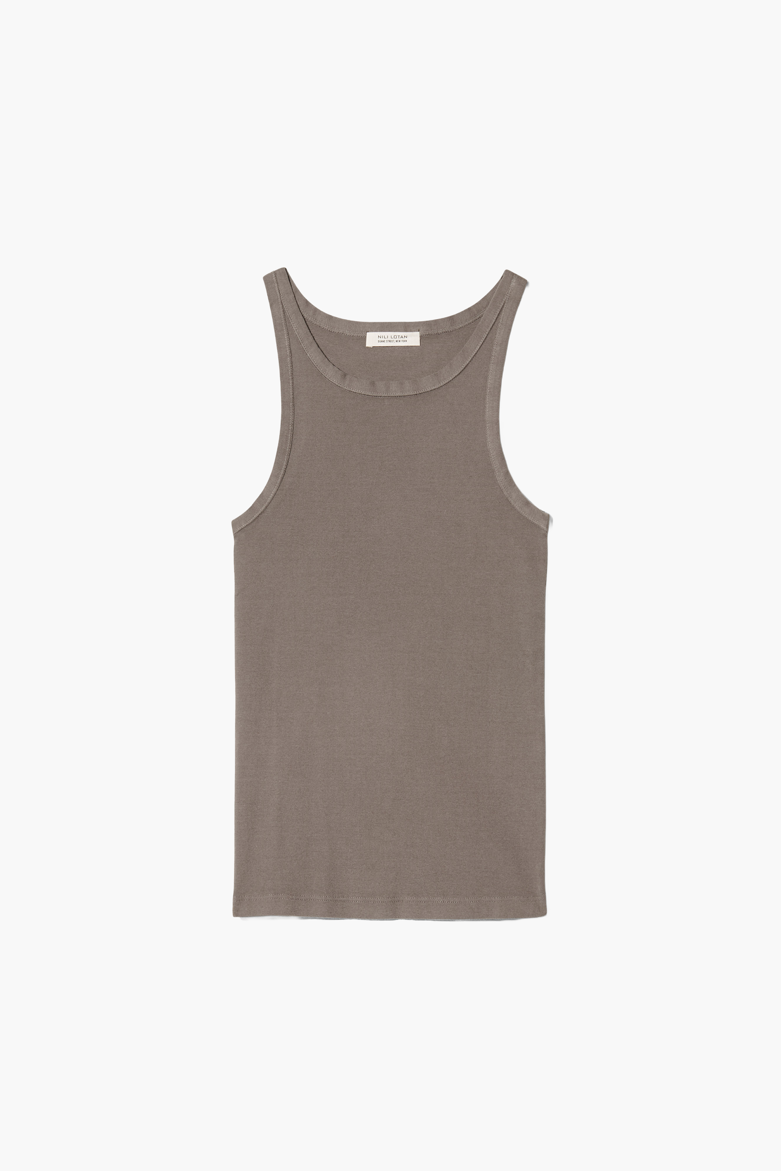 NILI LOTAN JENNIFER RIB TANK IN ARMY GREY | THE NEW TREND