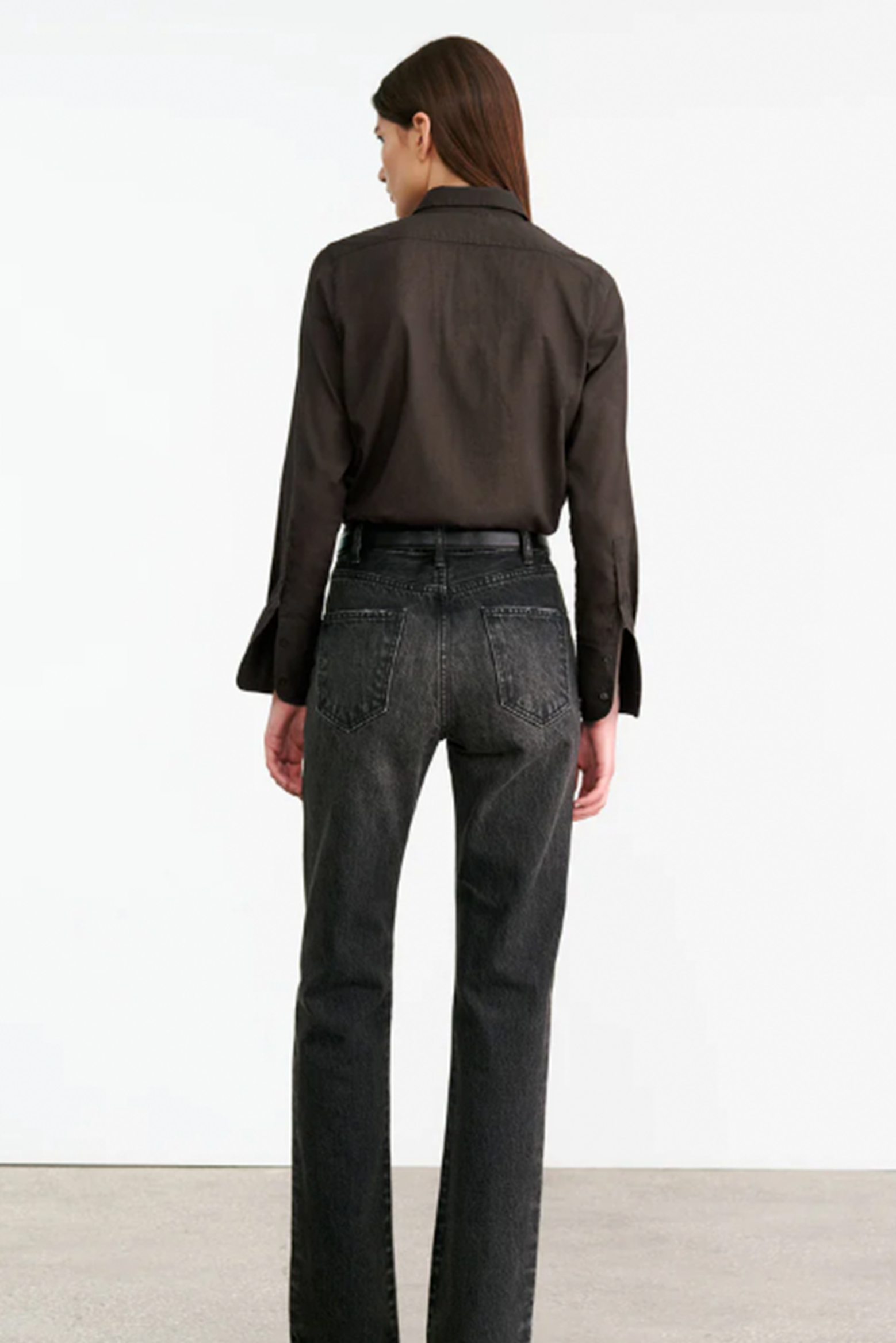 NILA LOTAN COTTON VOILE NL SHIRT IN CHOCOLATE BROWN | THE NEW TREND