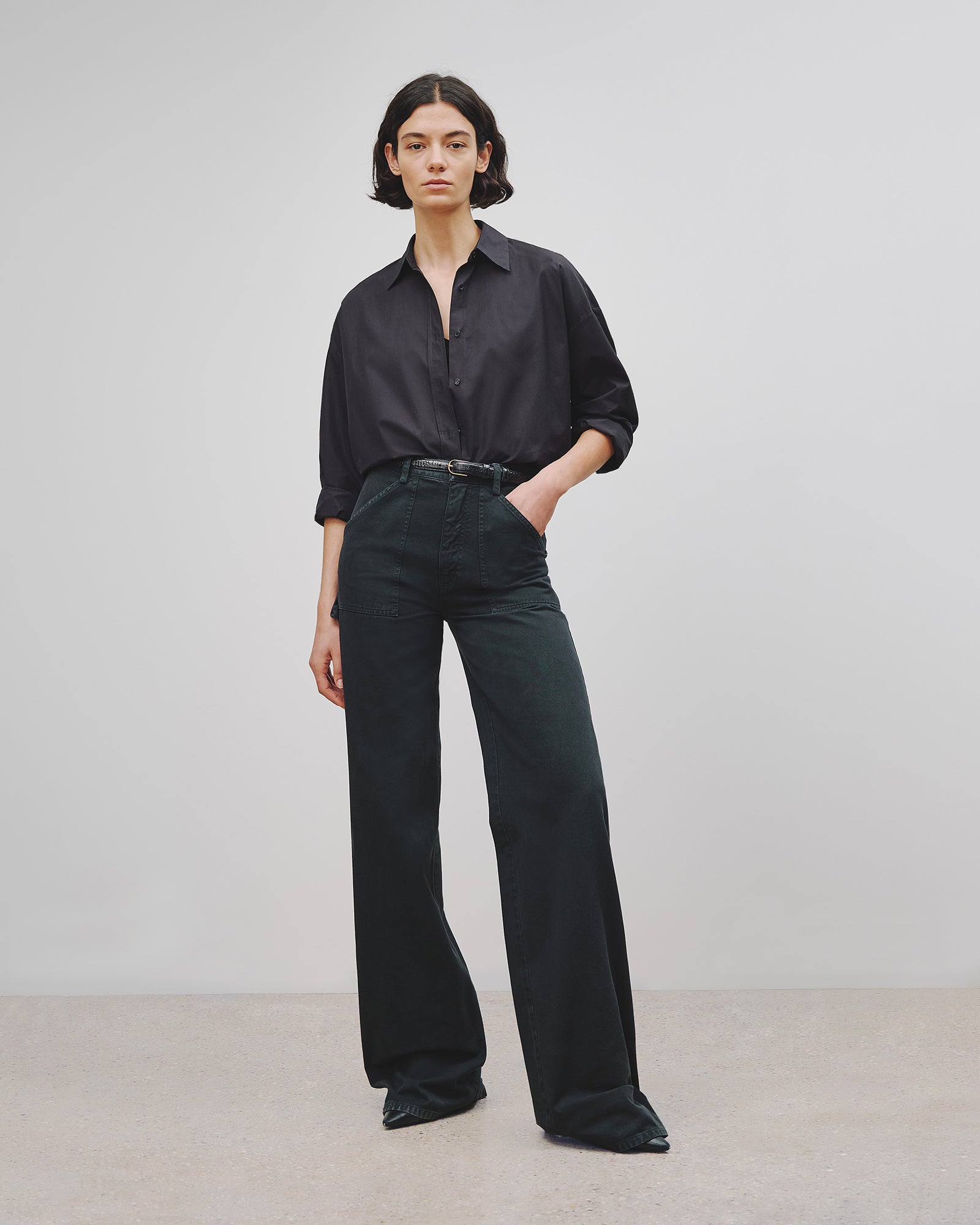 Nili Lotan Quentin Pant in Carbon available at TNT The New Trend Australia.