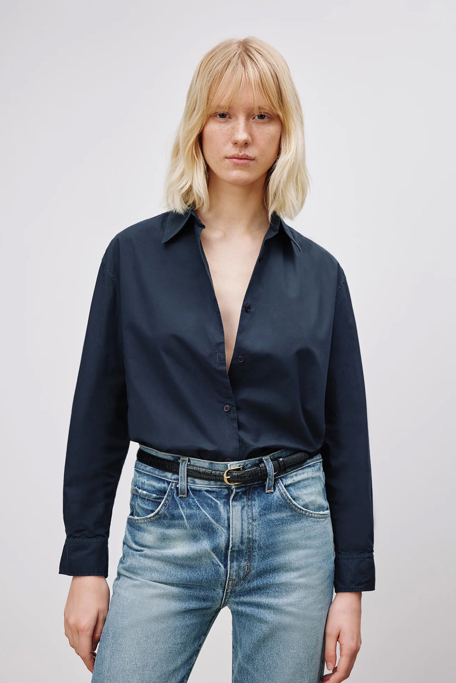 Nili Lotan Yorke Shirt in Midnight available at The New Trend Australia.