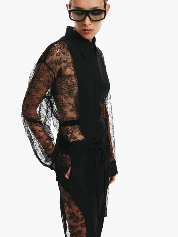 LACE TUX SHIRT