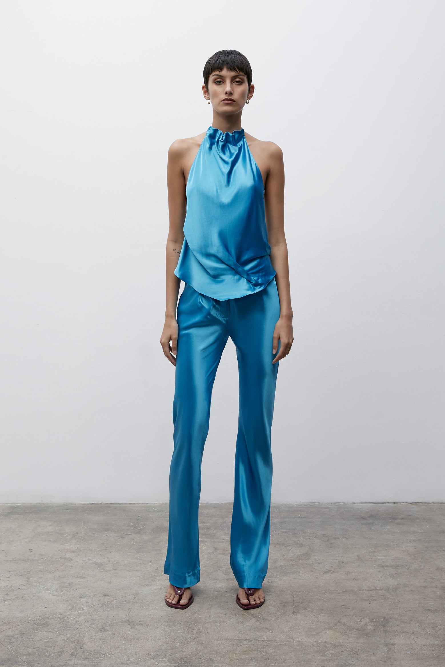 The Paris Georgia Sleek Belted Pant in Bold Blue available at The New Trend Australia