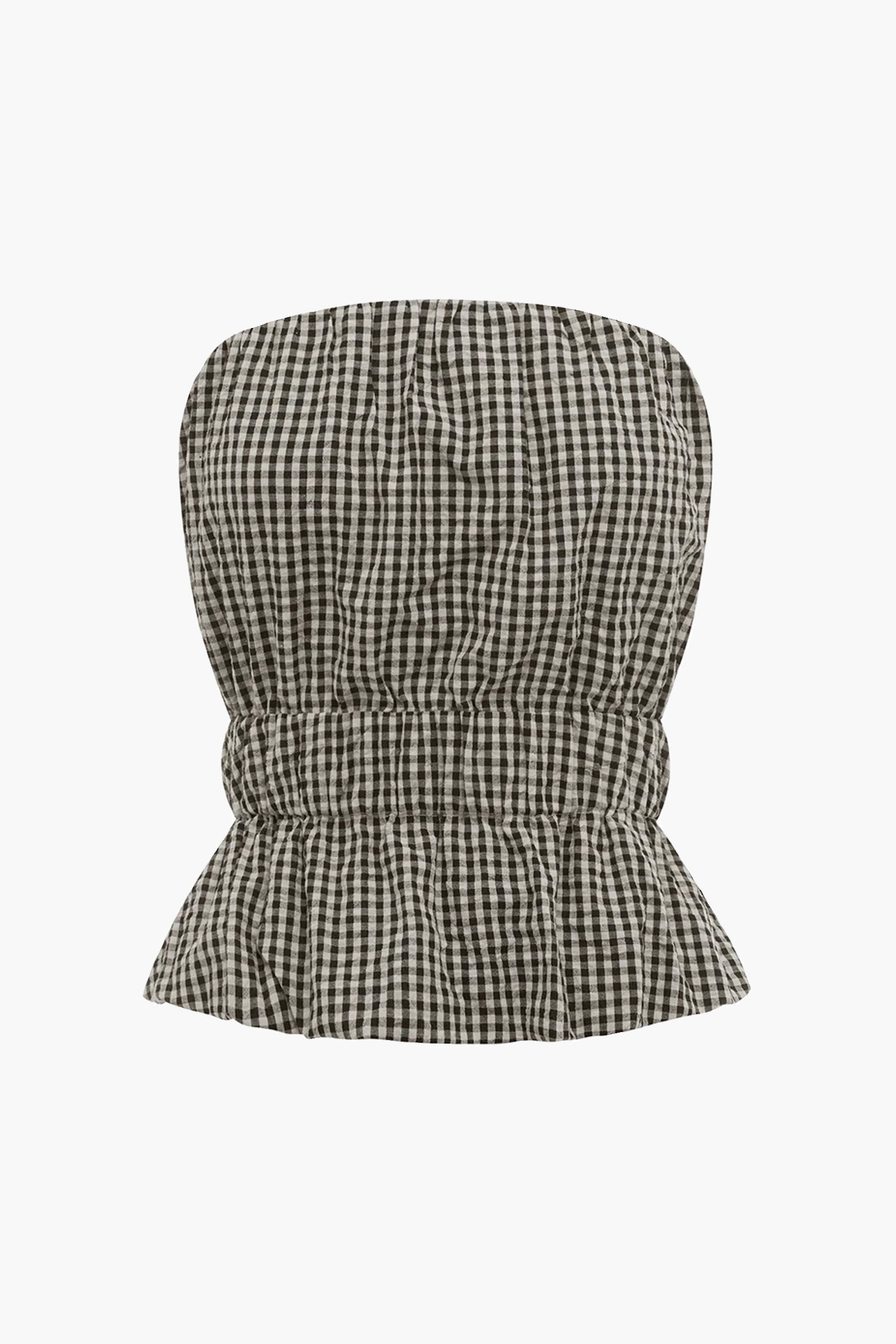 Posse Aurelia Strapless Top in Gingham Black and Cream available at The New Trend Australia