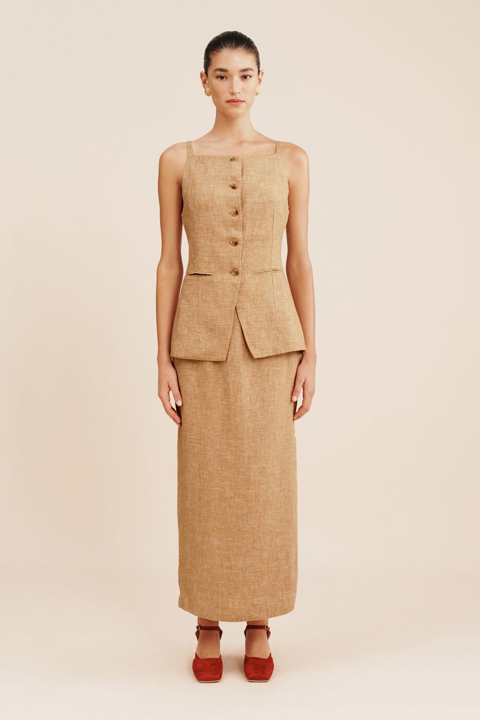 The Posse Nancy Pencil Skirt in Walnut available at The New Trend Australia