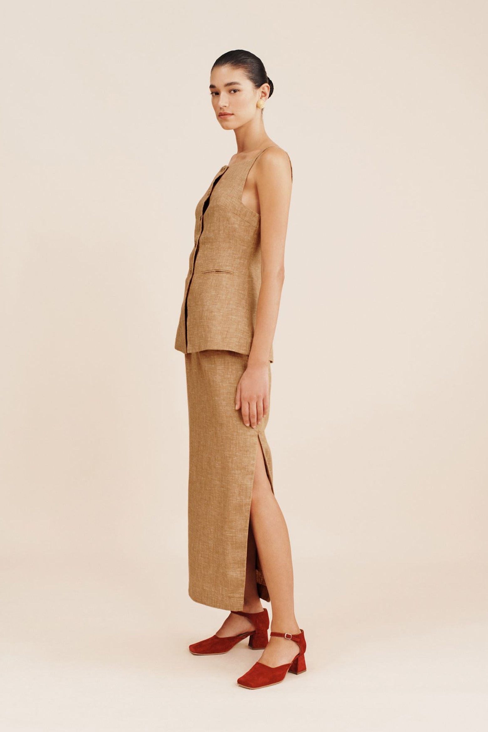 The Posse Nancy Pencil Skirt in Walnut available at The New Trend Australia