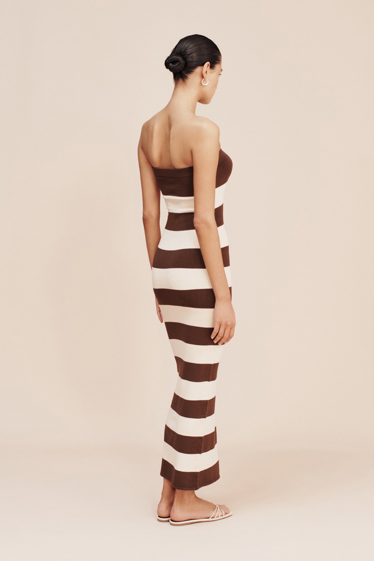 POSSE Theo Maxi Dress in Chocolate/Cream available at The New Trend Australia.