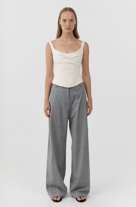 RAW SILK DRAPED BODICE