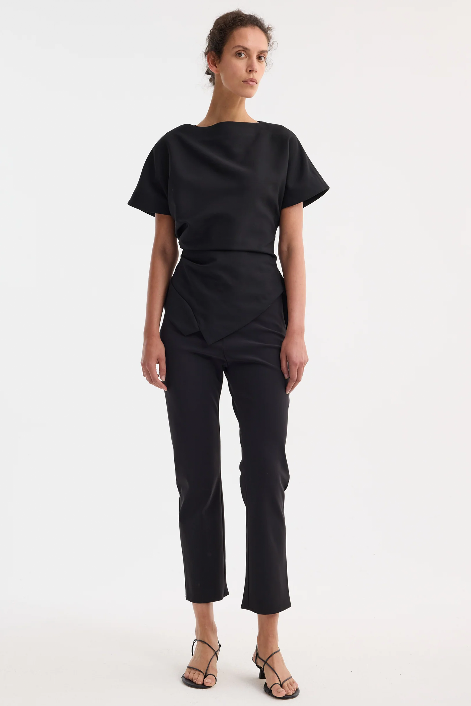 DRAPED LAPEL TOP