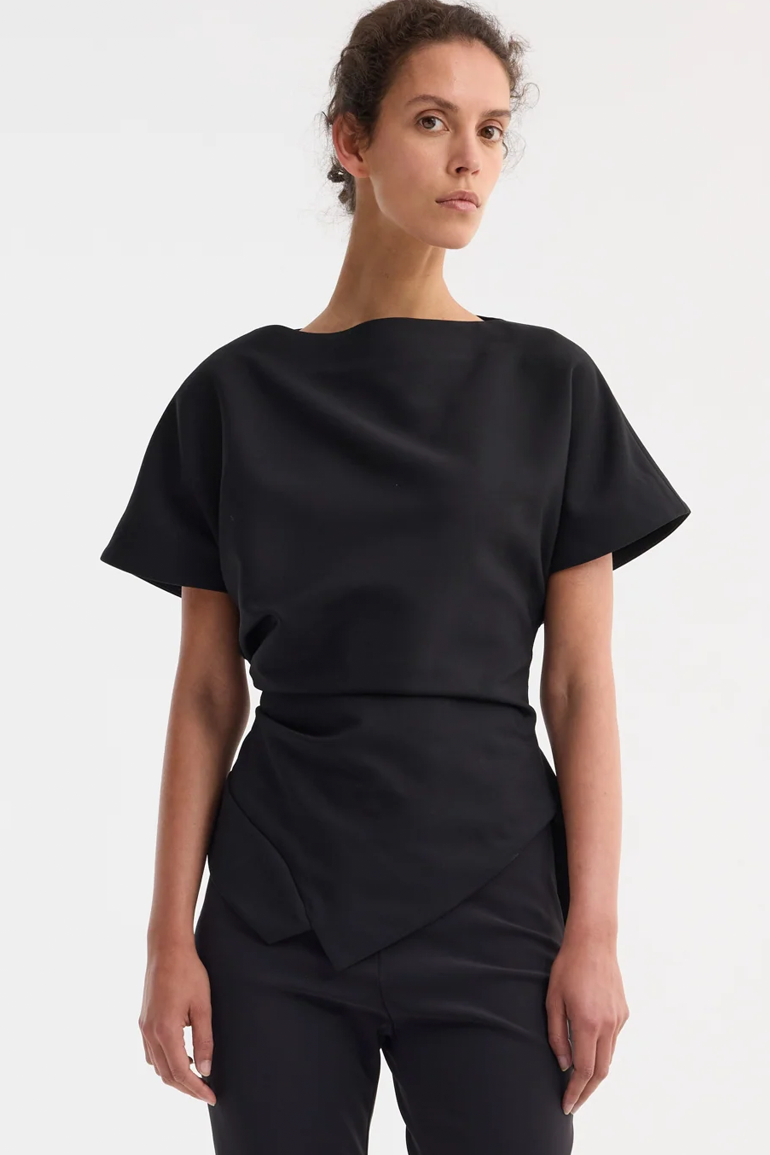 DRAPED LAPEL TOP