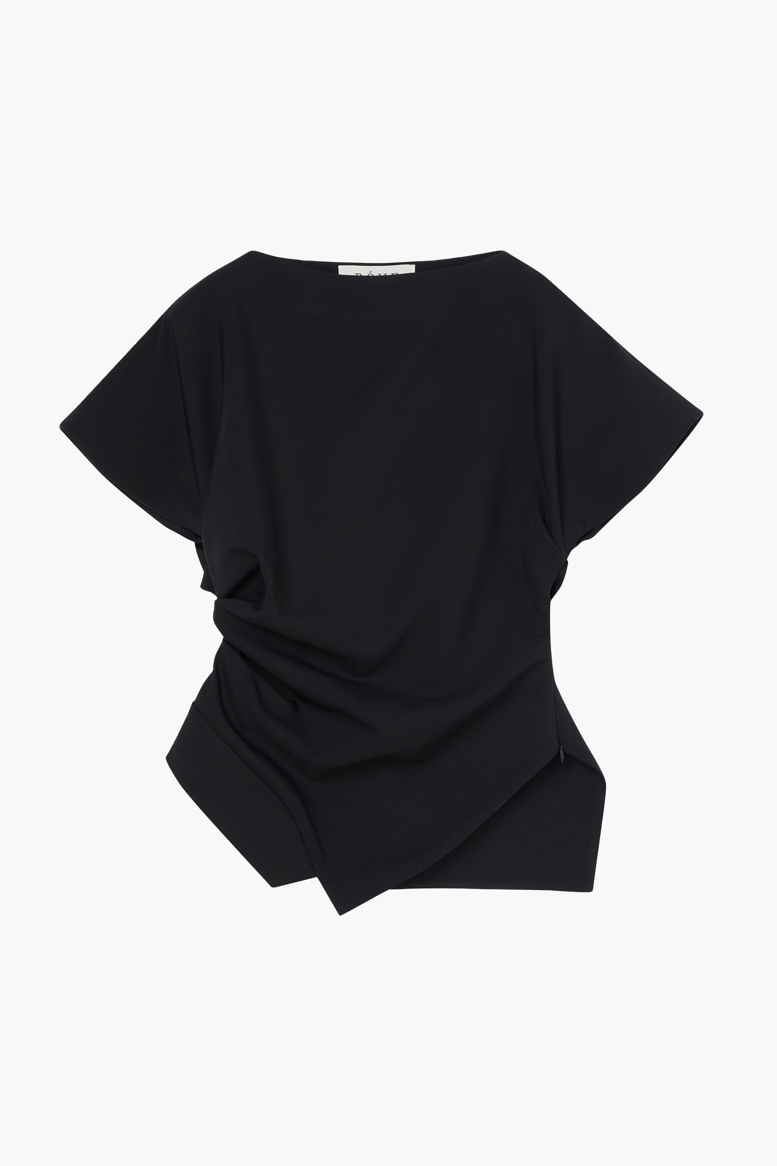 RÓHE DRAPED LAPEL TOP IN BLACK | THE NEW TREND