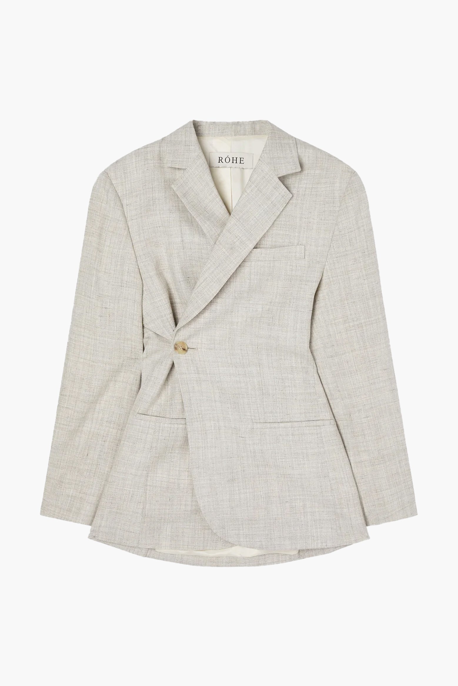 The Rohe Overlap Blazer in Stone Melange available at The New Trend Australia