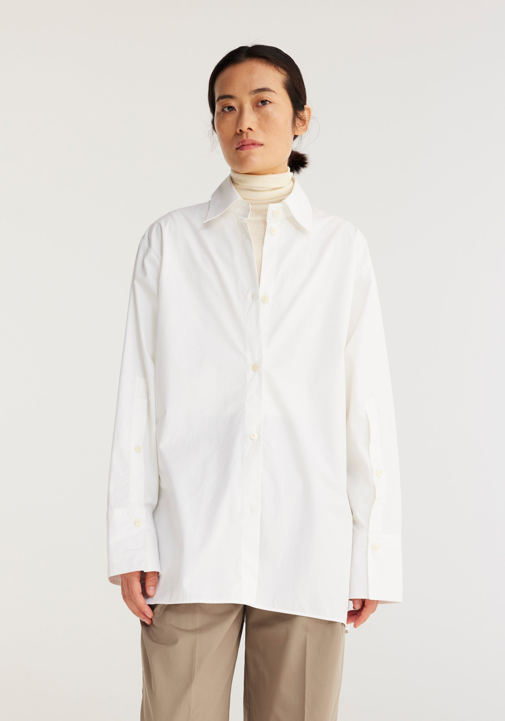 The Rohe Back Slit Shirt in White available at The New Trend Australia