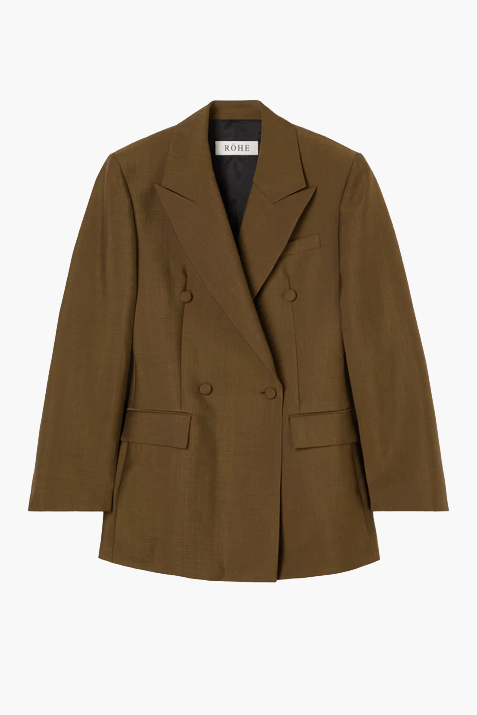 ROHE DOUBLE-BREASTED HOURGLASS BLAZER GOLDEN BROWN | THE NEW TREND