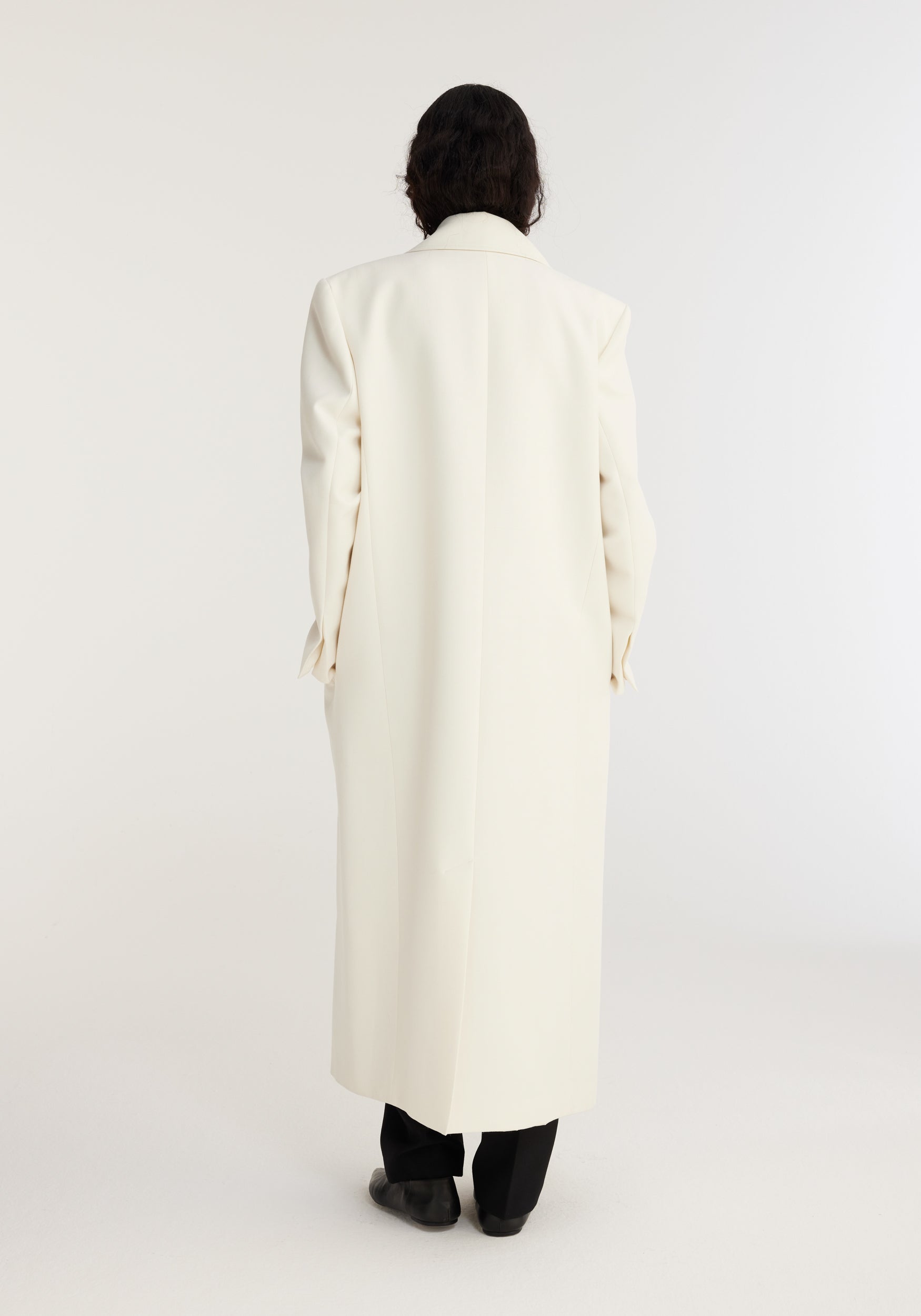 The Rohe Double Breasted Wool Coat in Ivory available at The New Trend Australia
