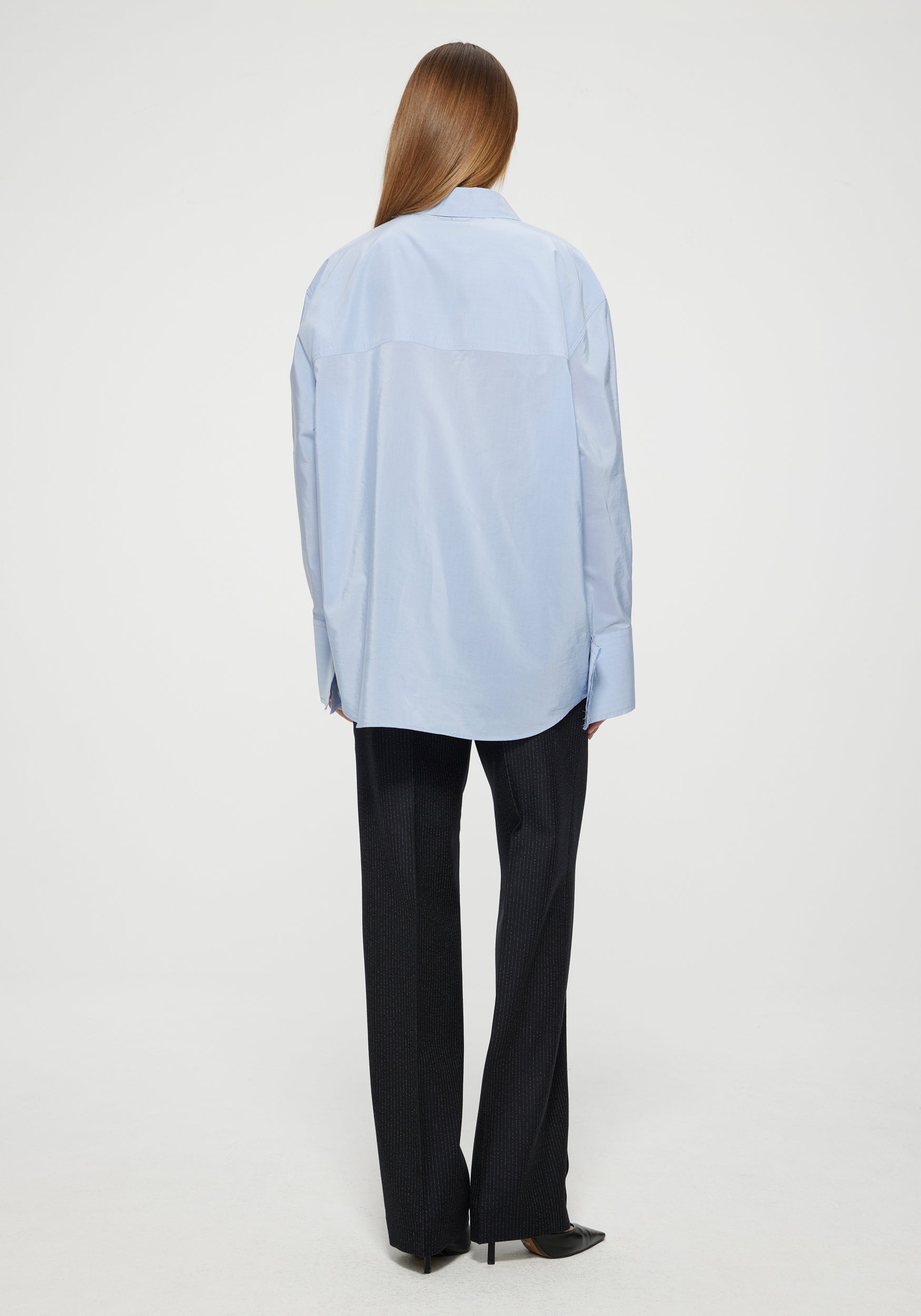 Rohe Fine Striped Shirt in Light Blue available at TNT The New Trend Australia