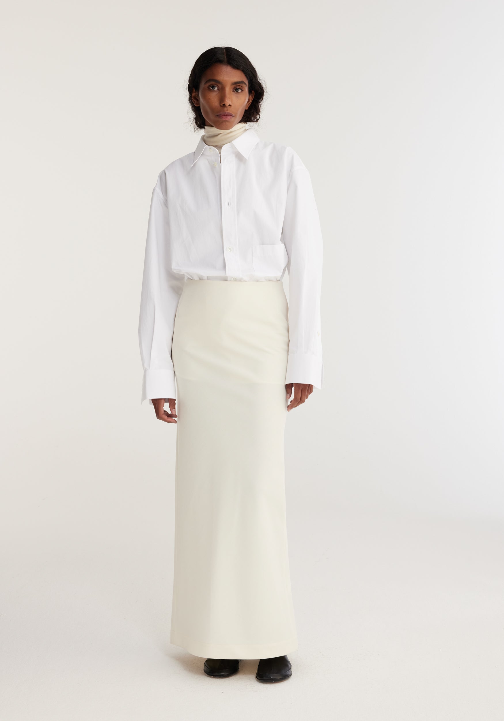 The Rohe Long Wool Skirt in Ivory available at The New Trend Australia