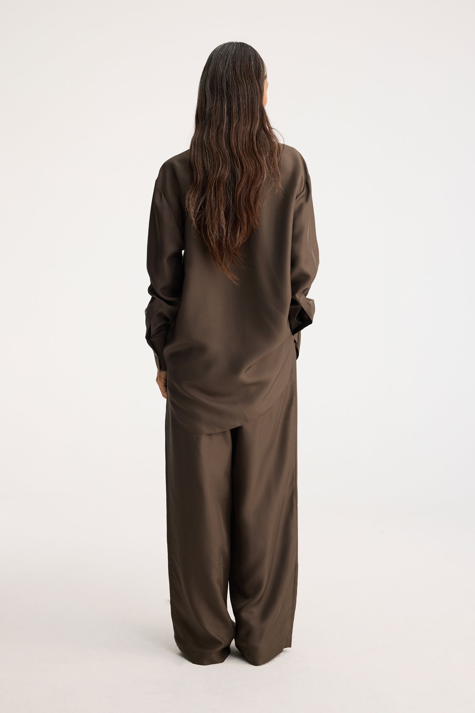 The Rohe Oversized Silk Shirt in Earth available at The New Trend Australia