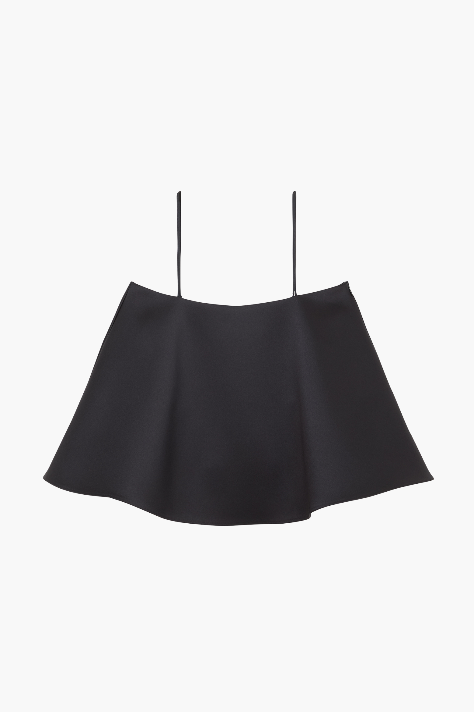 RÓHE PEPLUM SATIN TOP IN BLACK | THE NEW TREND