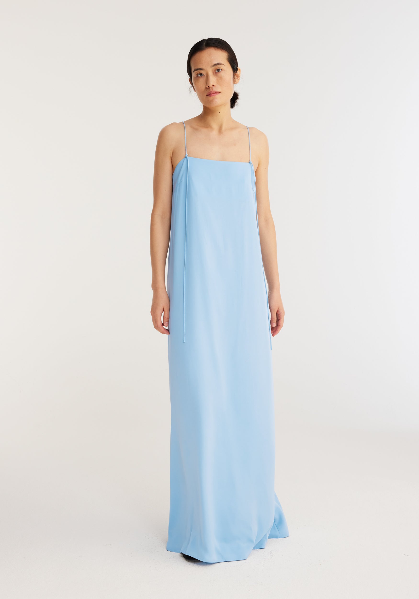 ROHE Satin Slip Dress in Sky The New Trend