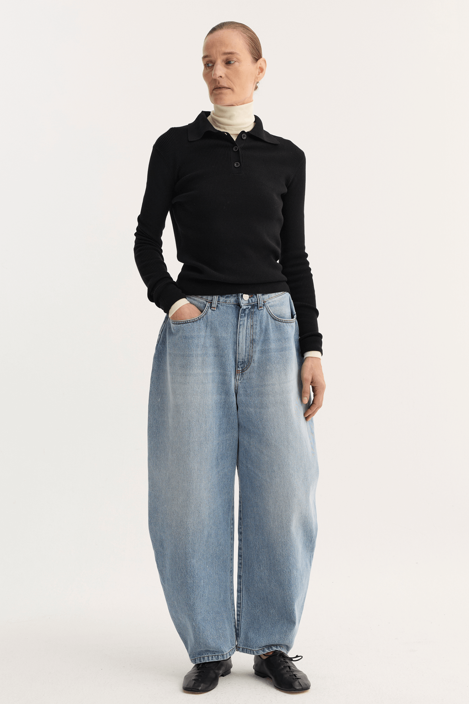 RÓHE SCULPTURAL DENIM TROUSERS CLASSIC BLUE | THE NEW TREND