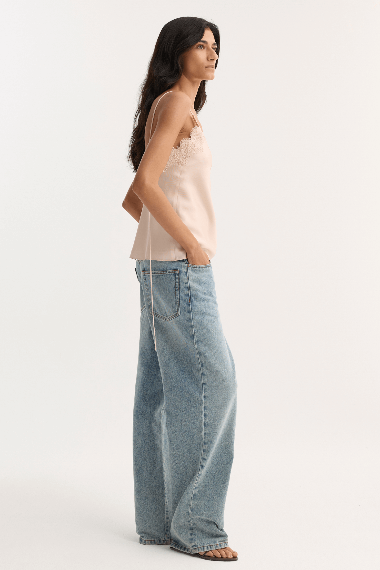 RÓHE LACE SILK CAMISOLE ROSE | THE NEW TREND