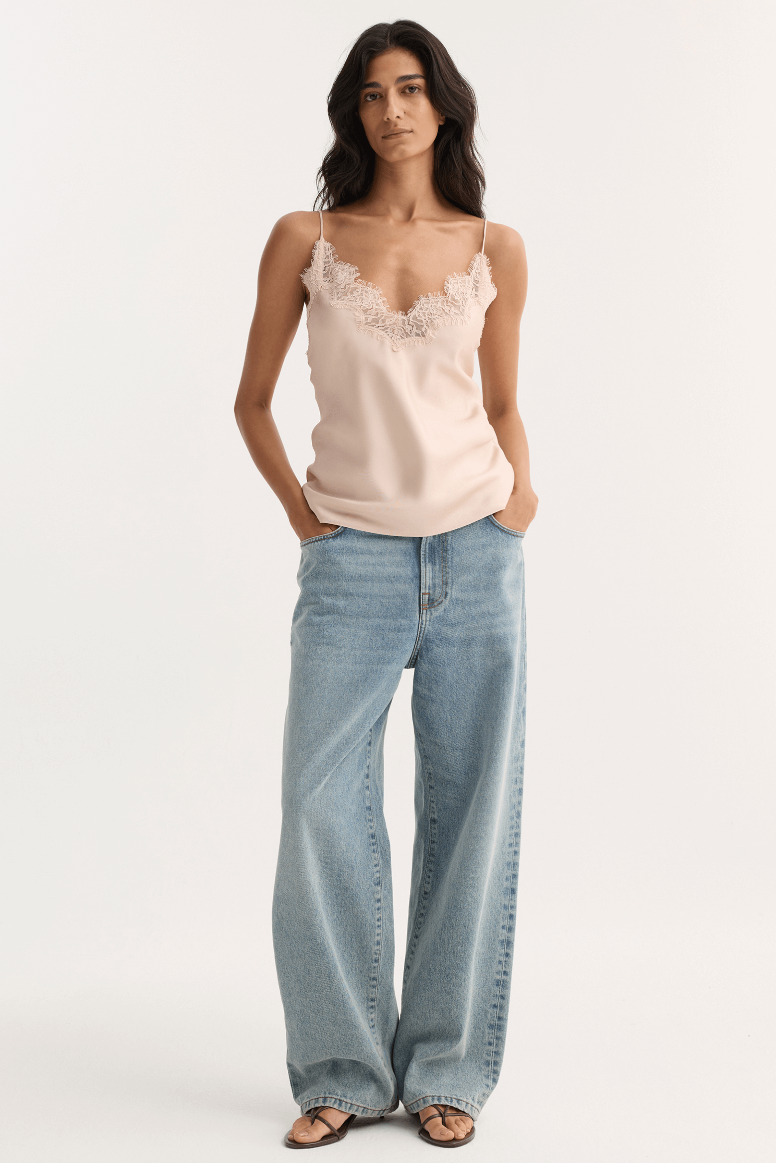 RÓHE LACE SILK CAMISOLE ROSE | THE NEW TREND