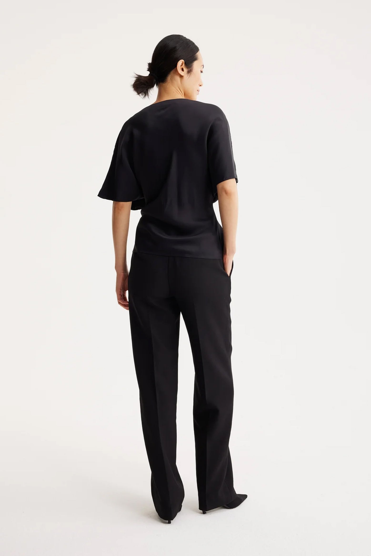 Rohe Fluid Satin Top in Noir available at The New Trend Australia.