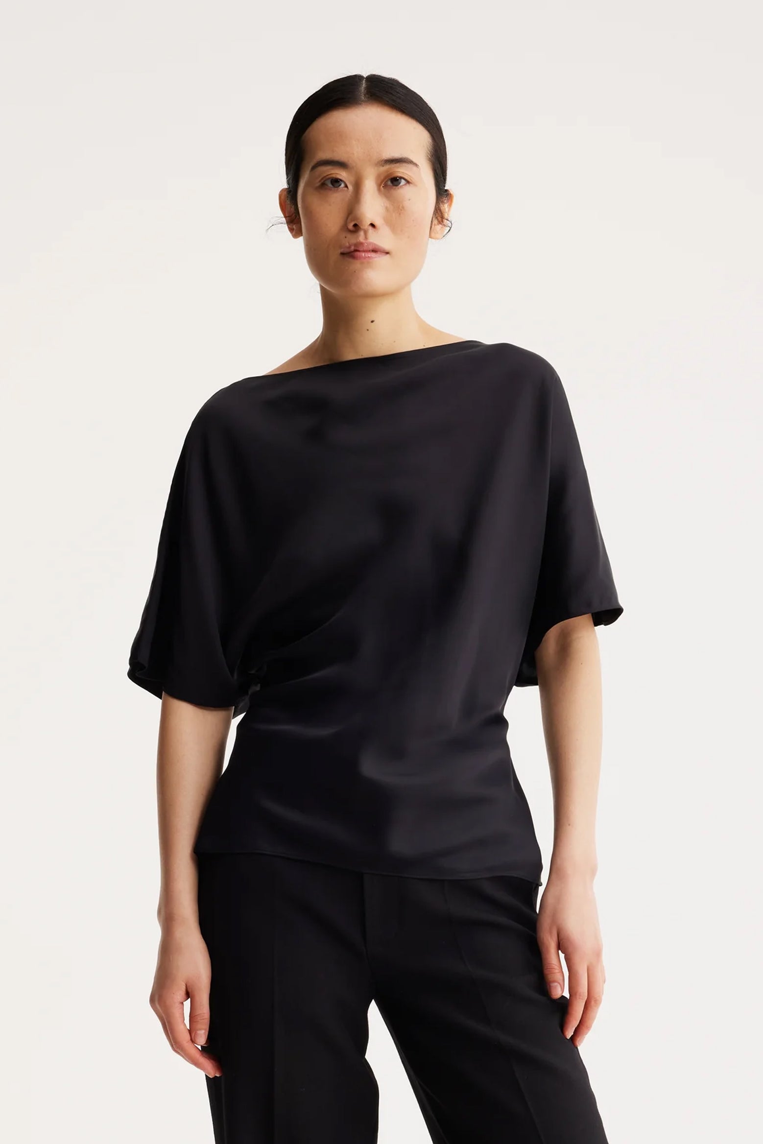 Rohe Fluid Satin Top in Noir available at The New Trend Australia.