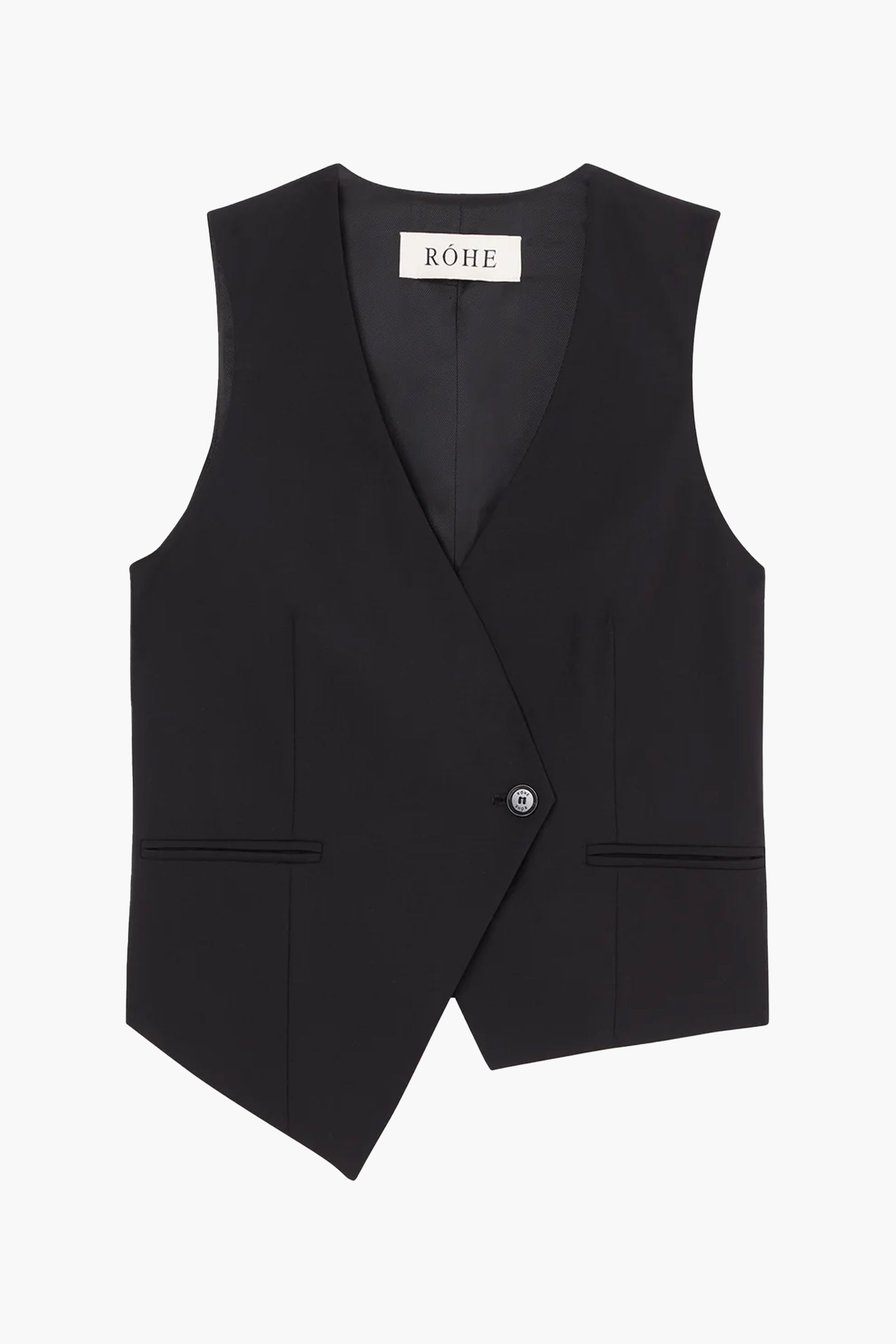 Rohe Tailored Overlap Waistcoat in Noir available at The New Trend Australia. 
