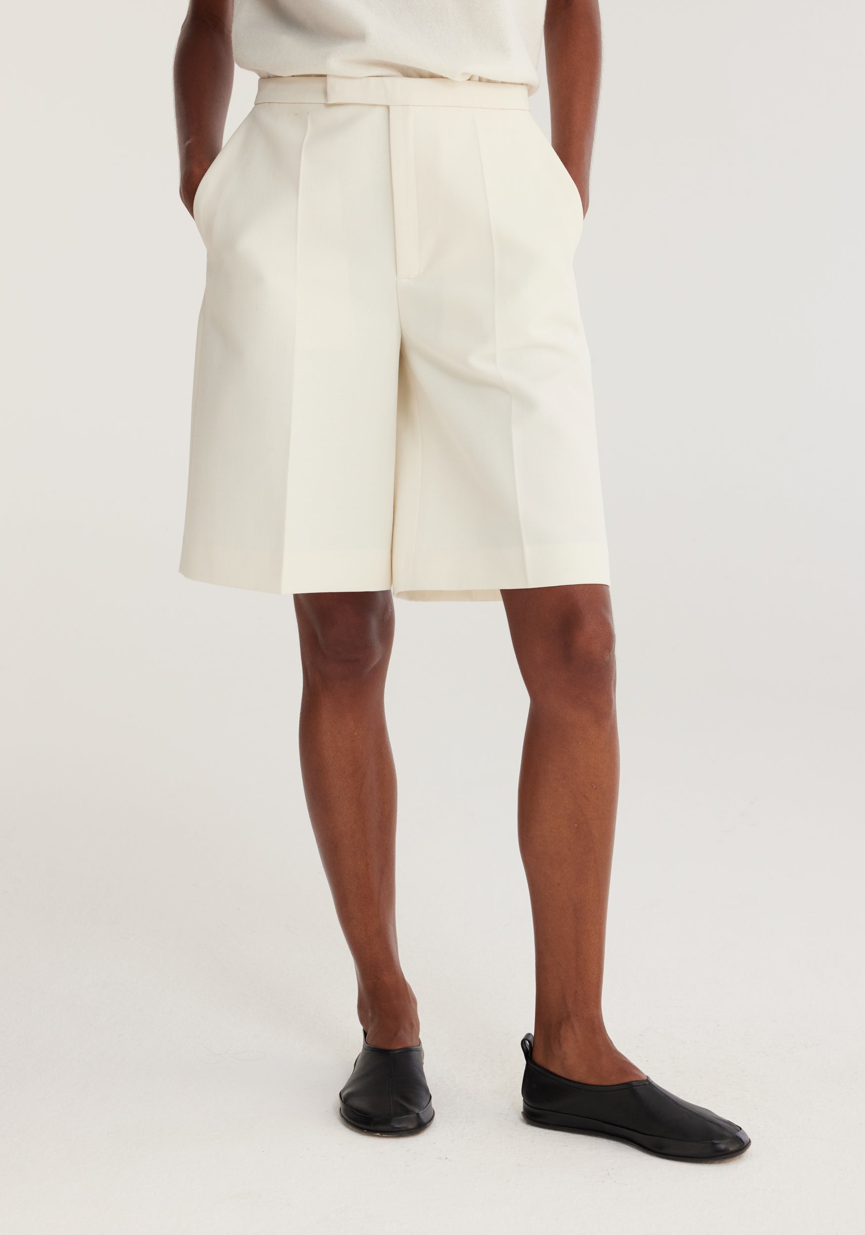 The Rohe Tailored Wool Shorts in Ivory available at The New Trend Australia