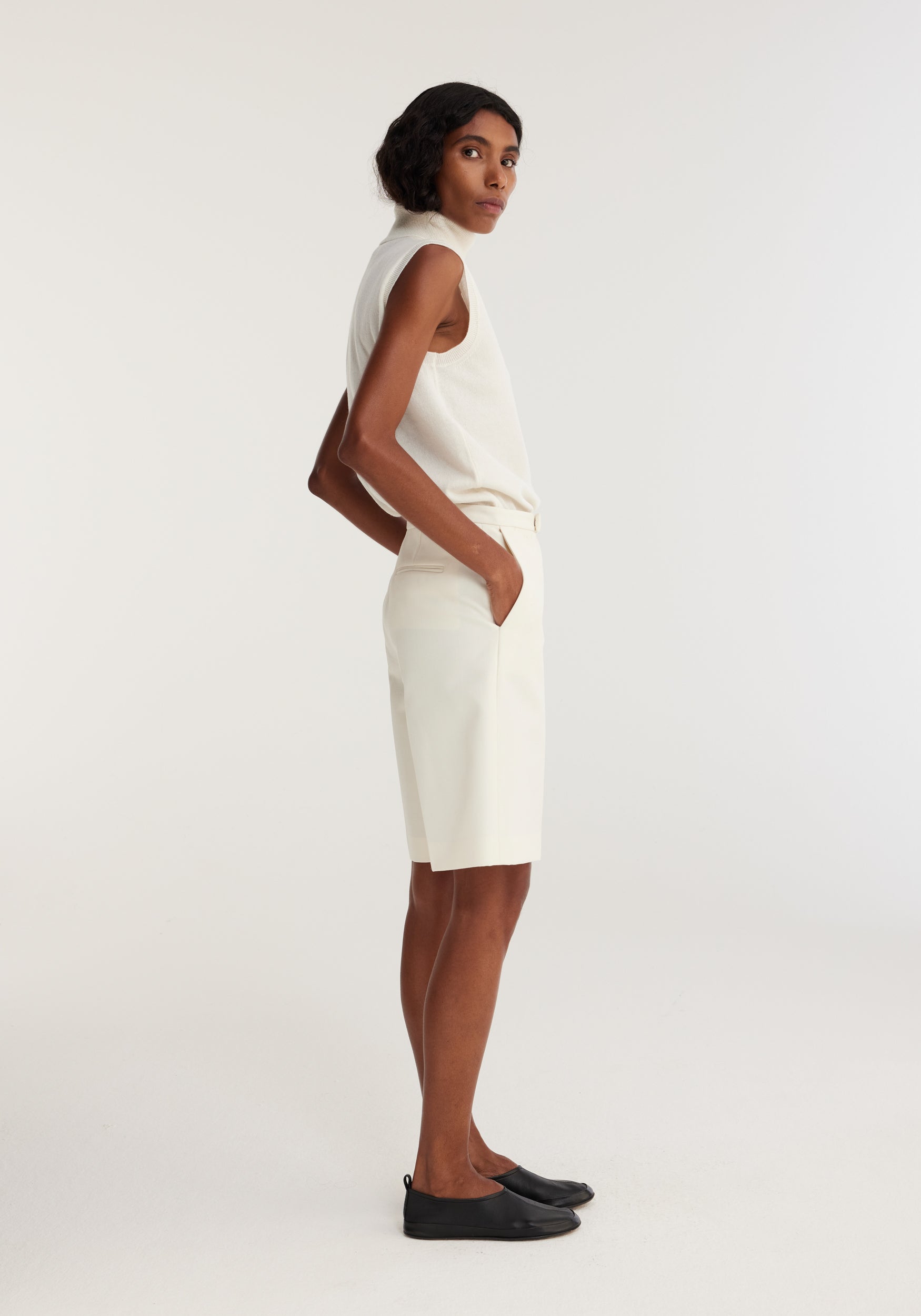 The Rohe Tailored Wool Shorts in Ivory available at The New Trend Australia