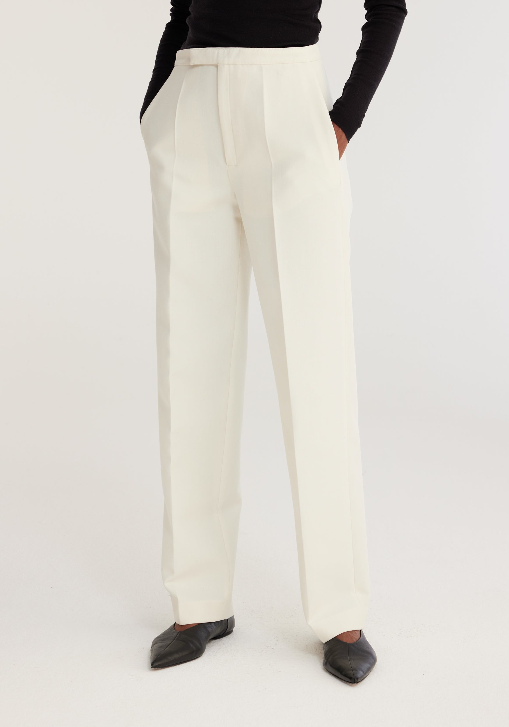 The Rohe Tailored Wool Trousers in Ivory available at The New Trend Australia
